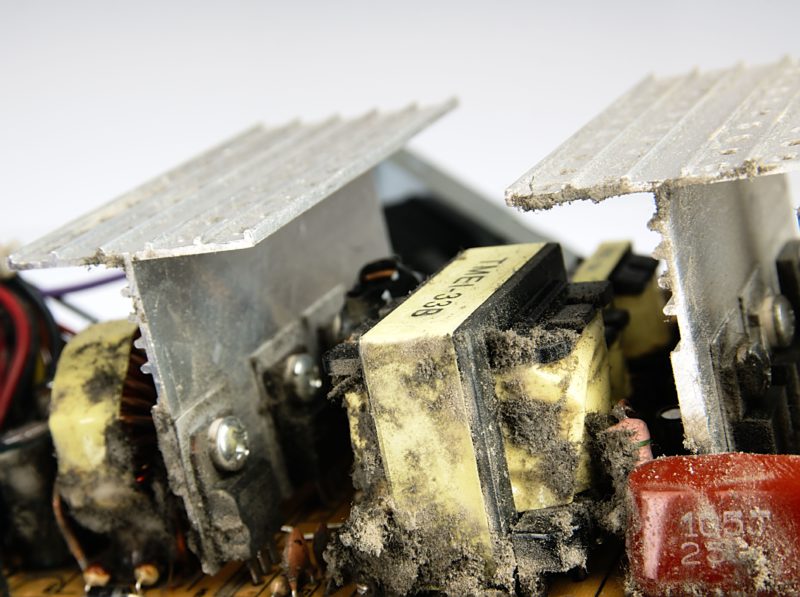Old, dirty electronic parts.